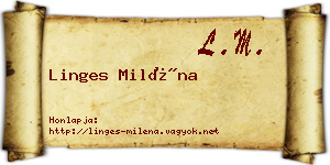 Linges Miléna névjegykártya